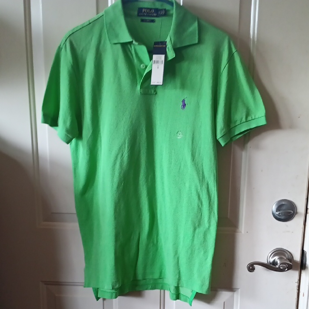 Polo by Ralph Lauren Men's Vibrant Green Polo Shirt Custom Fit nwt